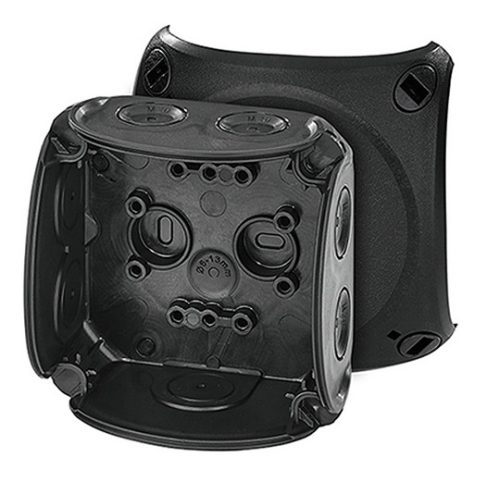HS62000465 DK 0100GZ kötődoboz 84x84x55mm IP66 FEKETE