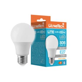 Led izzó E27 8,5W 3000K UT- LEDA806E27L Lite