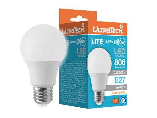 Led izzó E27 8,5W 3000K UT- LEDA806E27L Lite