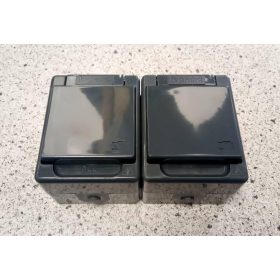 DAF2-162+DAF2-162 szürke vízm. dupla dugalj 83934