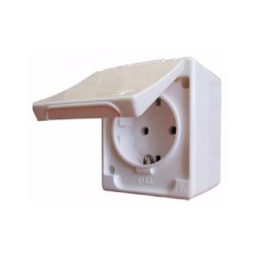 Daf2-062 fehér falon kívüli vízmentes dugalj