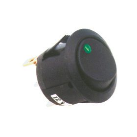 Billenőkapcsoló világítós zöld 12V/16A kerek