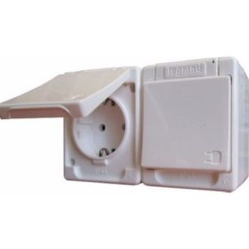 DAF2-162+DAF2-162 fehér vízm. dupla dugalj 83914