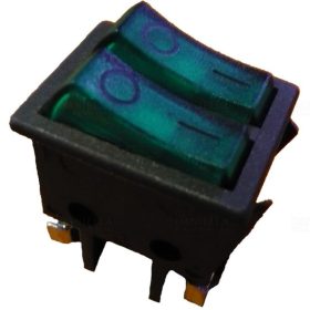   Két áramkörös kapcsoló 250V/16A zöld világítós /KB 132/