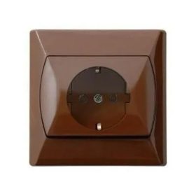 Akcent földelt dugalj barna 122201