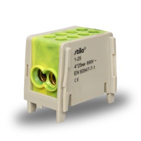 Fővezetéki sorkapocs zöld-sárga 25 MM