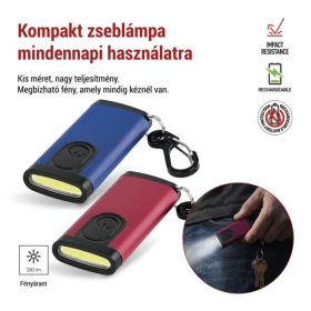 P4724 elemlámpa töltős kulcstartós 100lm