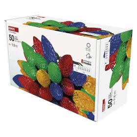 D5ZM01 karácsonyi izzósor 50 izzó színes süveg