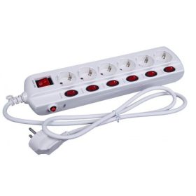 Kapcsolós hosszabitó 6-os 4m 3x1,5 mm2 H05VV-F vezetékkel