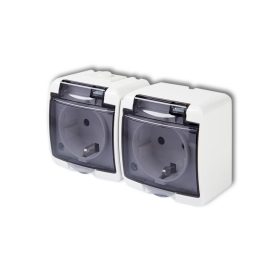 Aquastar vízmentes 2-es dugalj átlátszó csapfedéllel