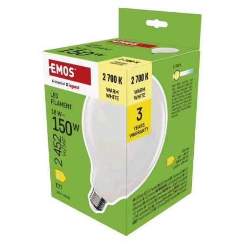Led izzó E27 18W 2700K Globe Emos ZF2180