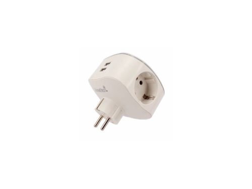 Adapter 2xUSB 3x2P+f dugalj 2000mA UT-AD136