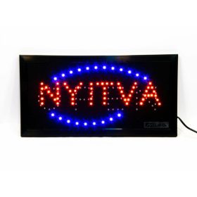 Fénytábla "nyitva" ledes