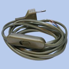 Hálózati kábel kapcsolóval MTL 2x0,75 arany C123GO