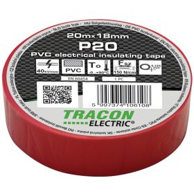 Szigetelőszalag 20x18mm piros pvc