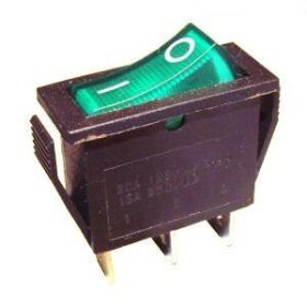 Kapcsoló világítós 230V/10A zöld